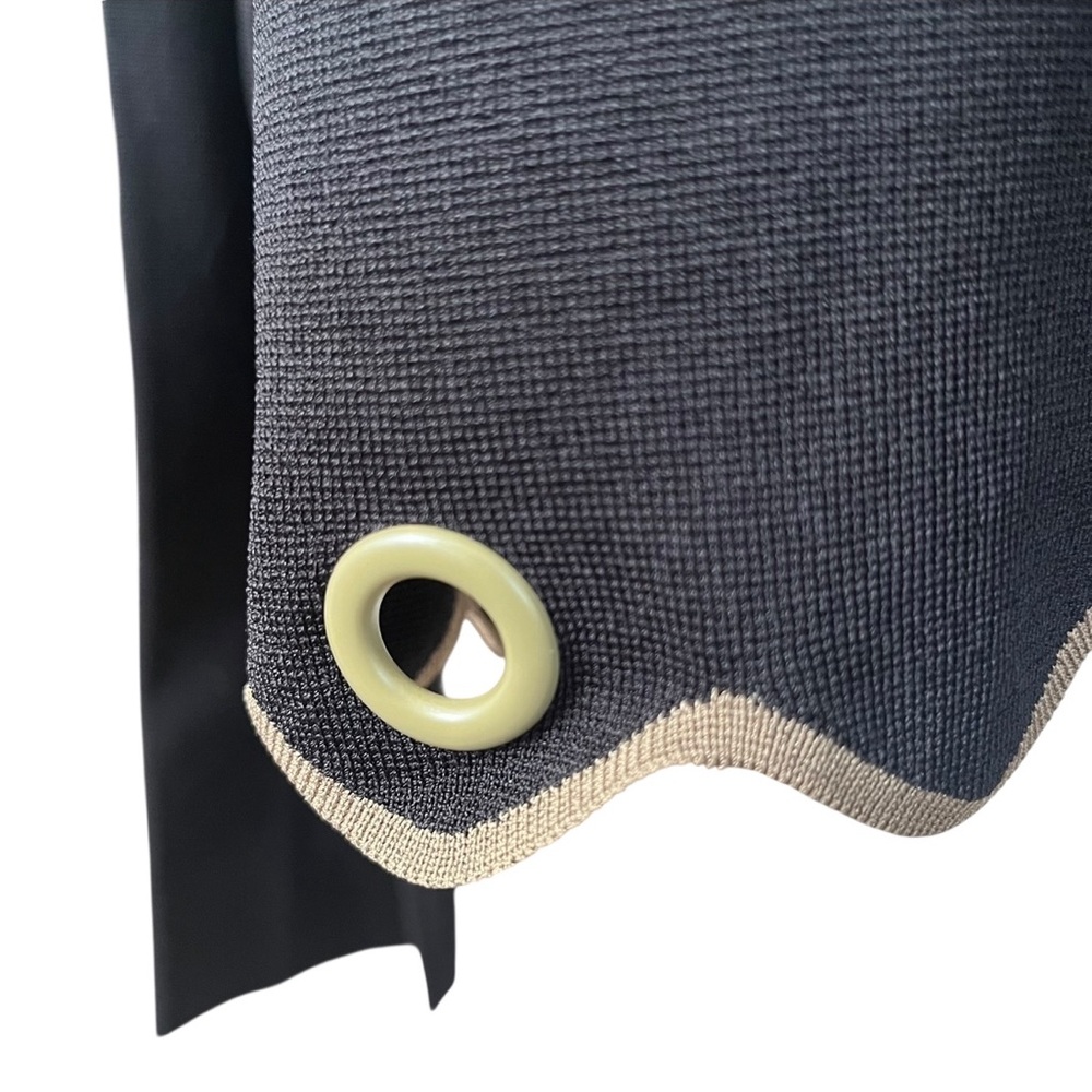 Jonathan Simkhai Mock Neck Grommet Scallop Hem Knit Top Black Size S - Picture 5 of 11